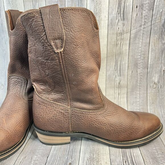 AdTec Men's Classic Western Boot 11.5 US Ranch Wellington Brown Leather 1552 - Picture 8 of 12